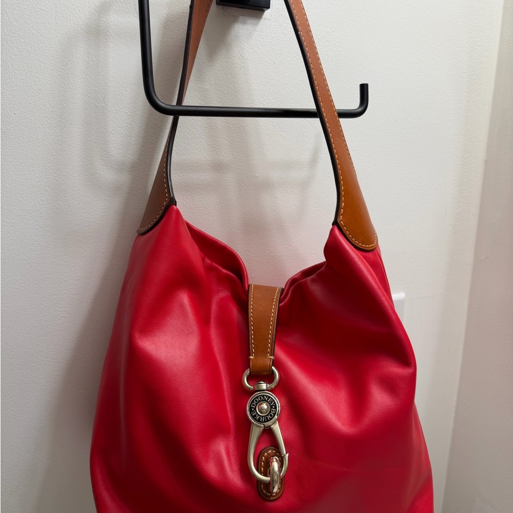 Dooney & Bourke Red and Tan Hobo Bag
